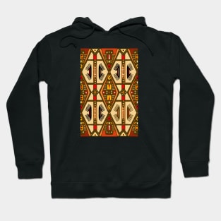 Manjak African Wax Textile Tribal Pattern Earth Colours Hoodie